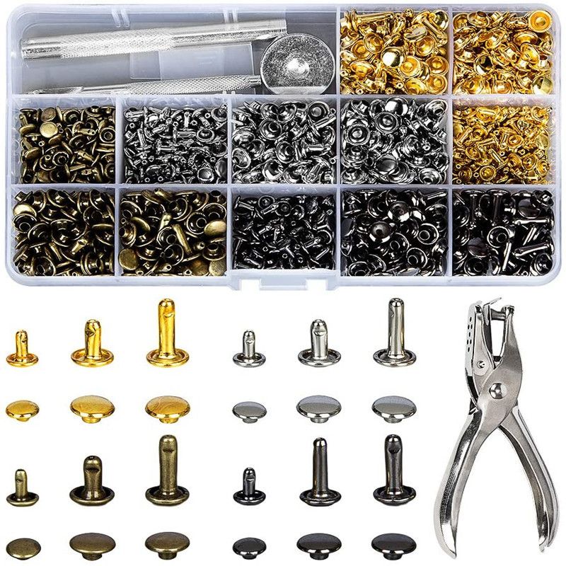 Rivet Setter Tool - Metal Double Cap Rivets Stud Round