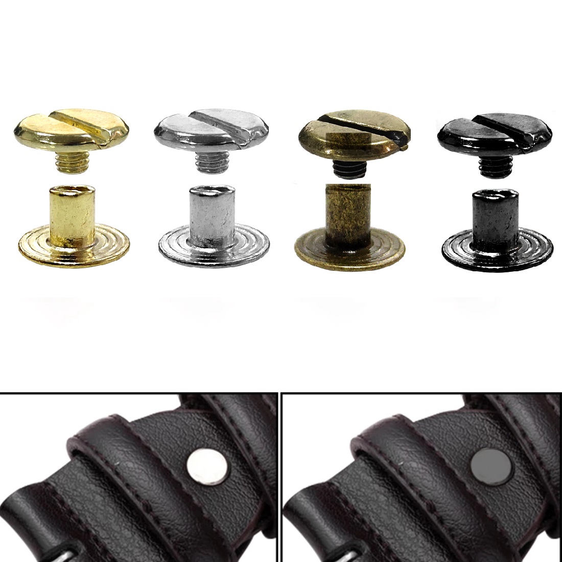 Rivet Setter Tool - 10Pcs Leather Craft Chicago Screws Solid