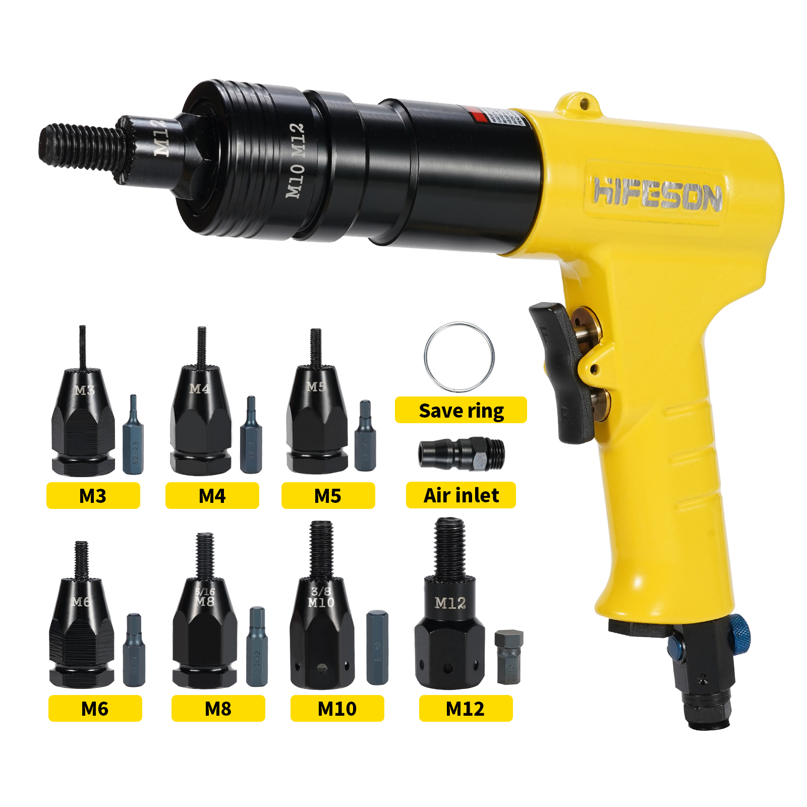 Rivet Setter Tool - HIFESON Pneumatic Rivet Nut Gun Insert