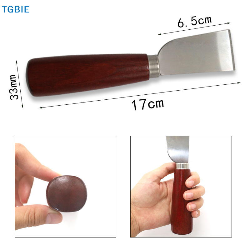 Leatherwork Knife - [TL]【TL】DIY Leathercraft Tool Wooden Handle Stainless