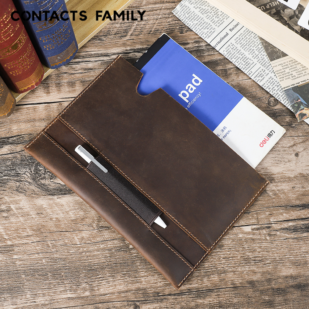 Leather Work Folder - Genuine Leather Portable book Case A5
