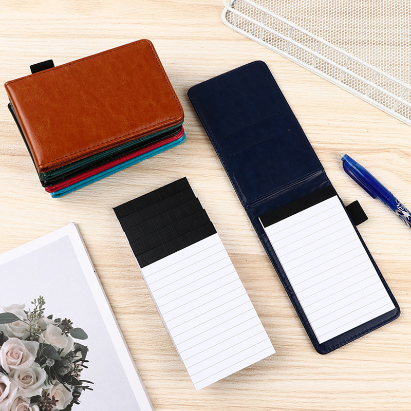 Leather Work Notepad - Leather Mini Pocket Notebook Multifunction A7