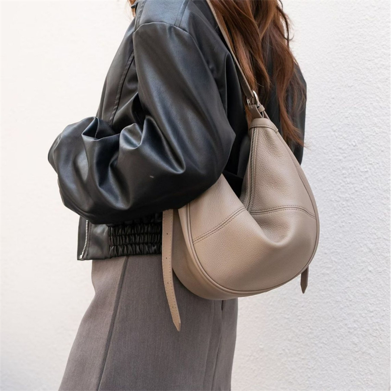 Leather Work Bag Women - BURMINSA Luxury Genuine Leather Soft Hobo