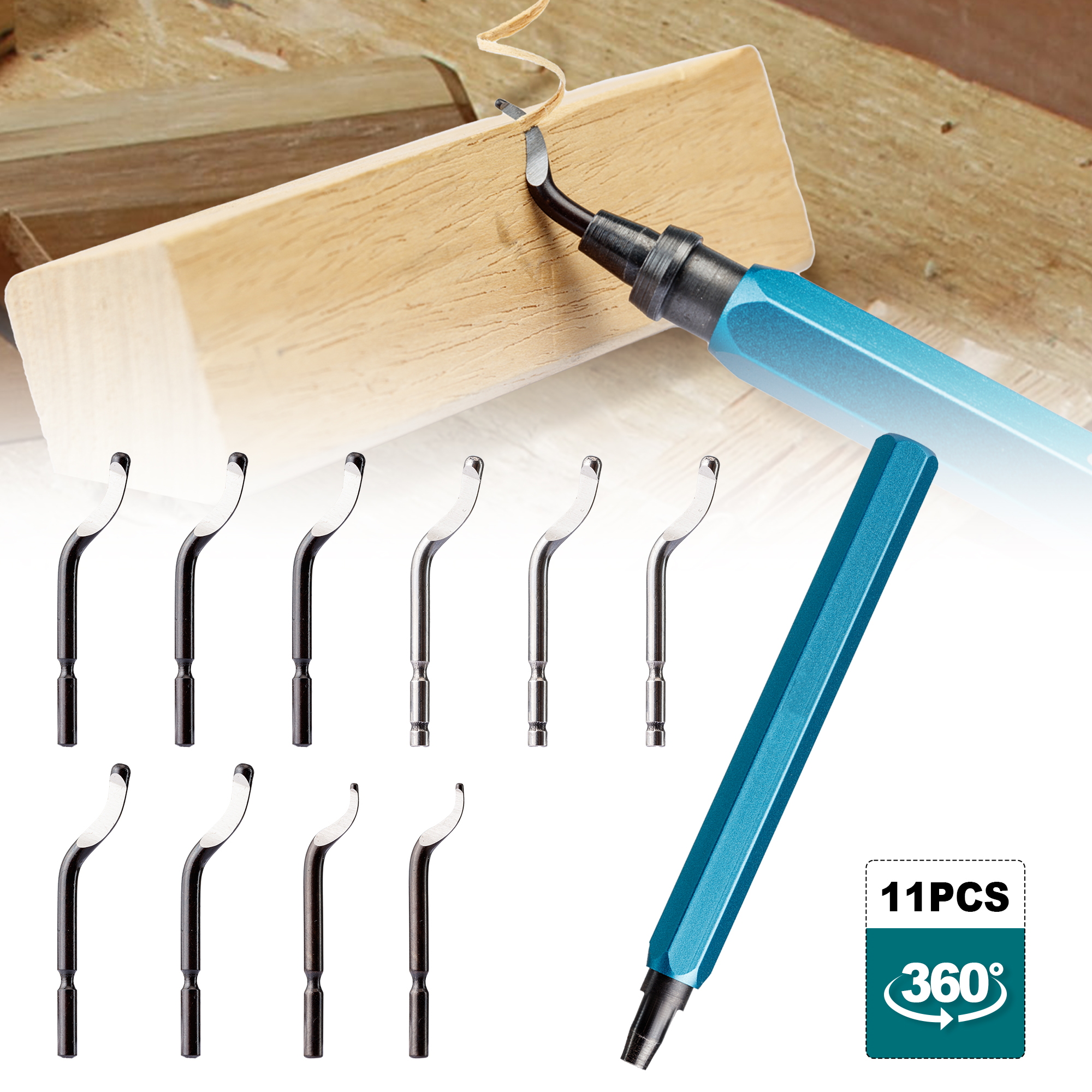 Swivel Knife Tool - Deburring Tools Set 10pcs HSS Steel