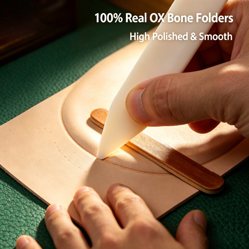Bone Folder Tool - 100%OX Bone Folder Leather Craft Scoring