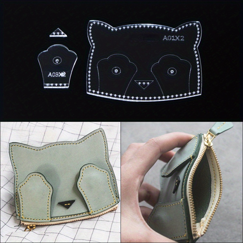 Leatherwork Patterns - 3pcs/set Clear Acrylic Coin Purse Leather