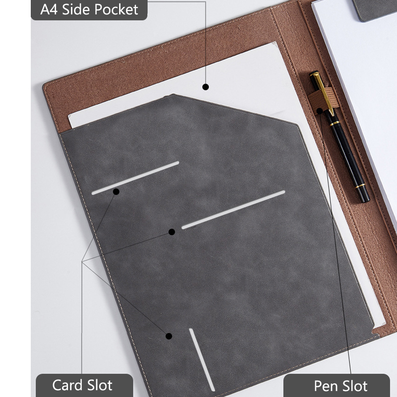 A4 Leather Business Portfolio  - Leather Work Folder avaliação e preço