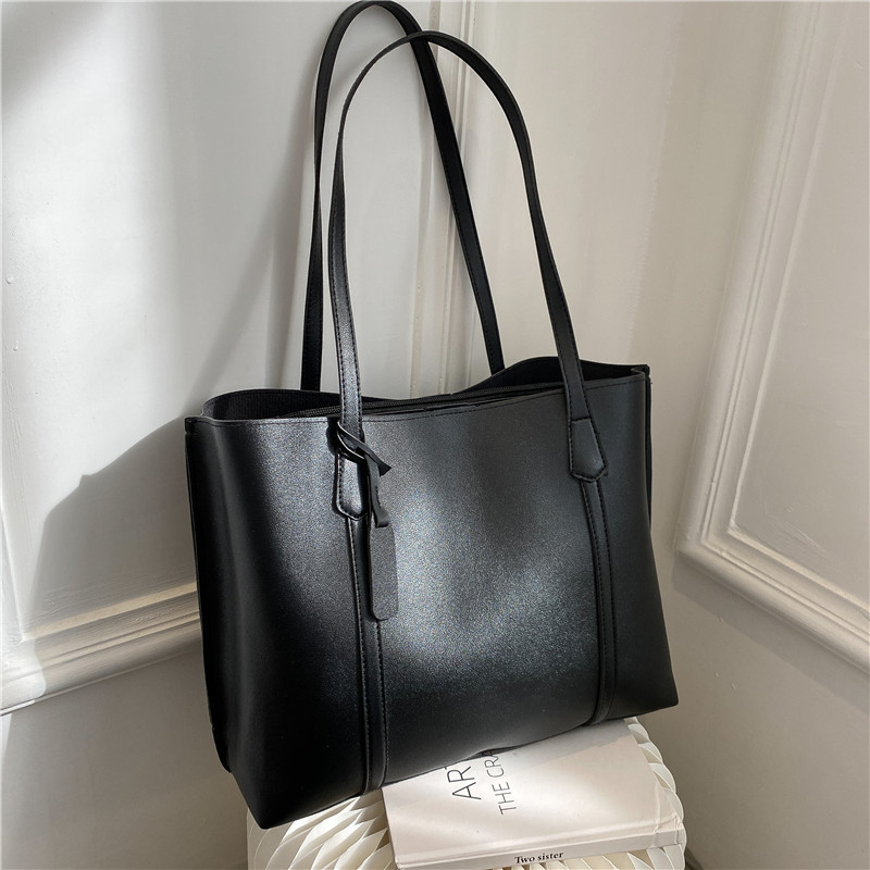 Classic Black Faux Leather Tot - Leather Work Bag Women avaliação e preço
