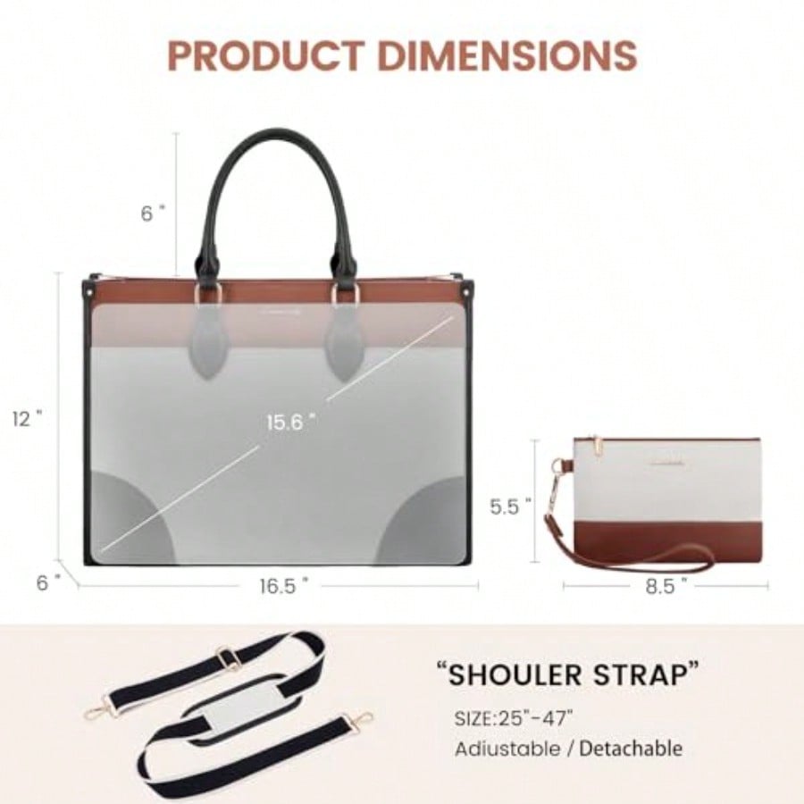 Laptop Bag For Women 15.6 Lnch - Leather Work Bag Women avaliação e preço