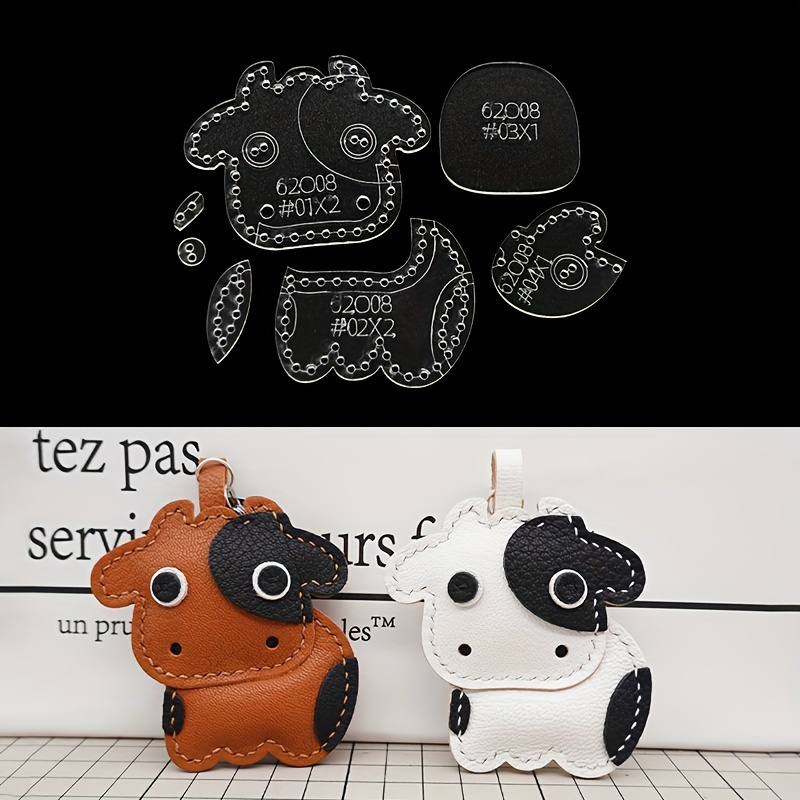 7pcs/set Cute Cartoon Cow Acry - Leatherwork Tool Kit avaliação e preço