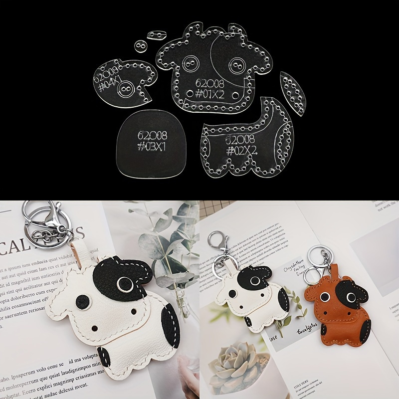 7pcs/set Cute Cartoon Cow Acry - Leatherwork Tool Kit avaliação e preço