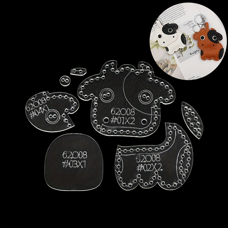 7pcs/set Cute Cartoon Cow Acry - Leatherwork Tool Kit avaliação e preço