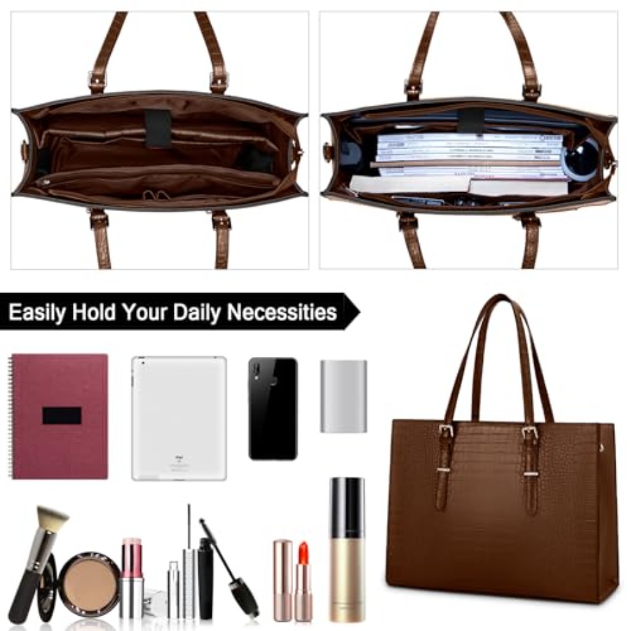 Laptop Bag for Women 15.6 Inch - Leather Work Bag Women avaliação e preço
