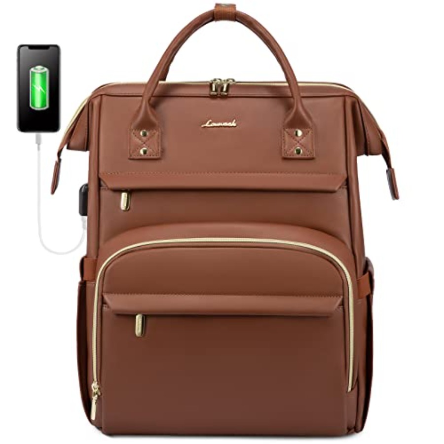 Leather Laptop Backpack for Wo - Leather Work Bag Women avaliação e preço