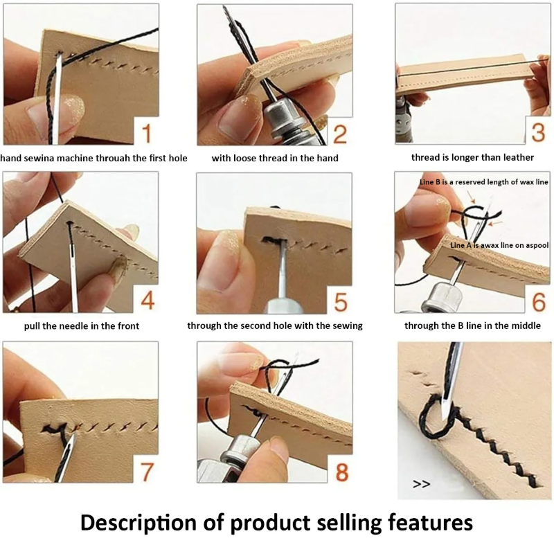 Professional Leather Sewing Aw - Leatherwork Tool Kit avaliação e preço