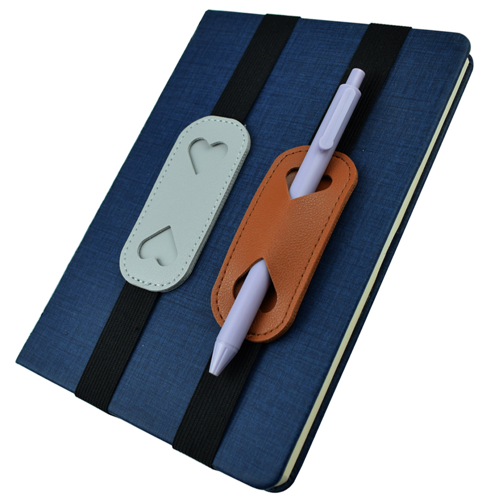 Elastic PU Leather Pen Holder  - Leather Work Notepad avaliação e preço