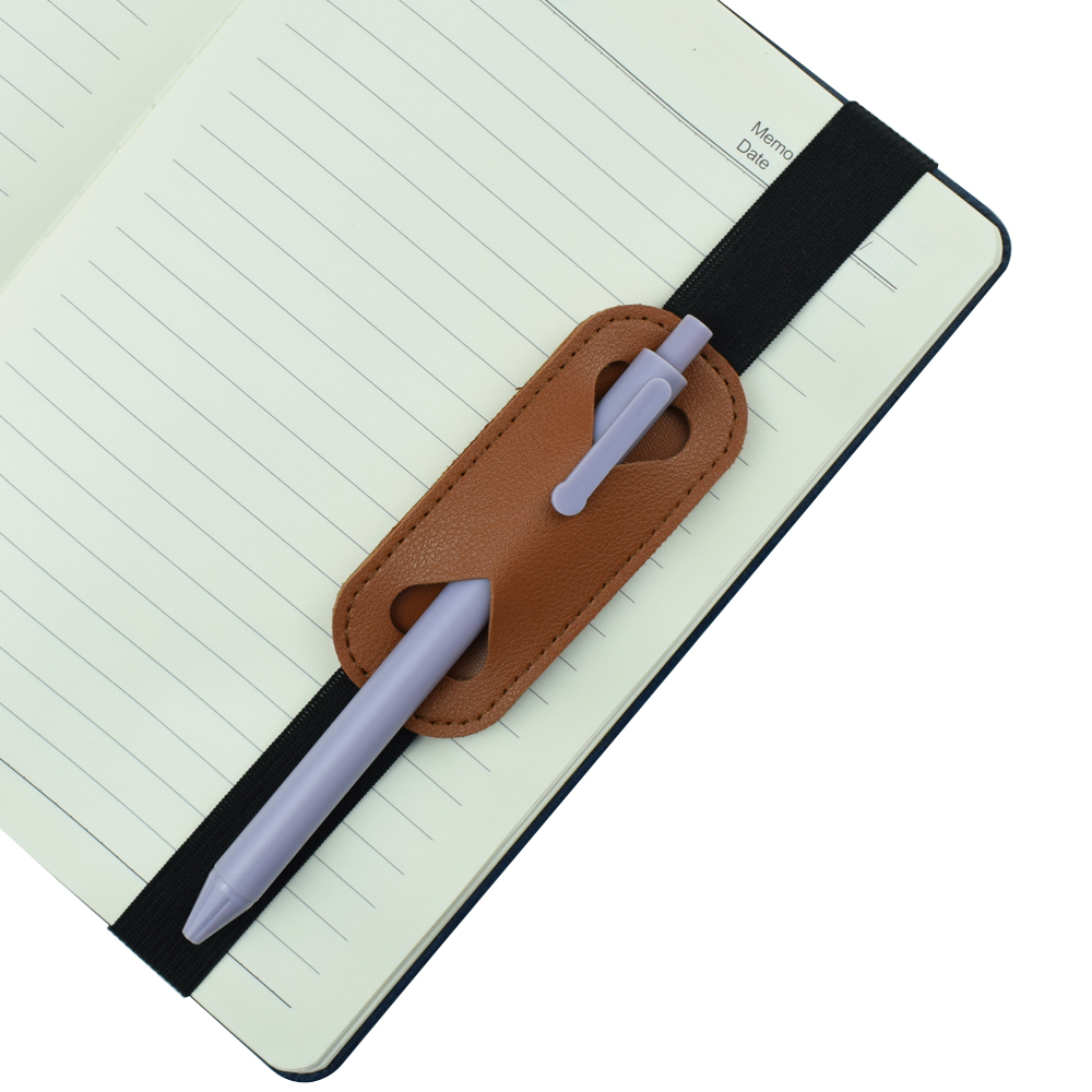 Elastic PU Leather Pen Holder  - Leather Work Notepad avaliação e preço