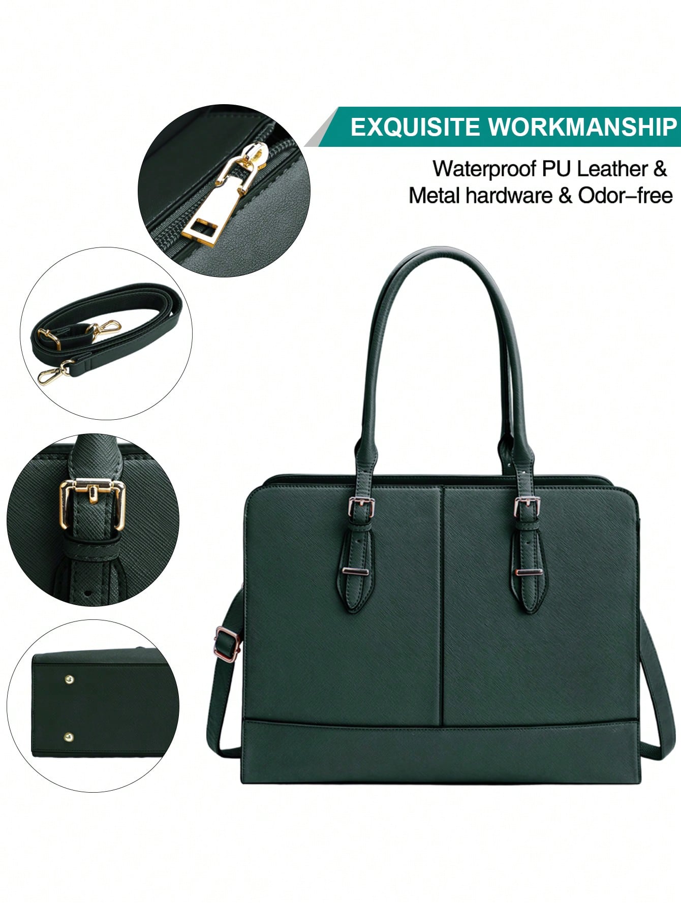 15.6 Inch Leather Laptop Tote  - Leather Work Bag Women avaliação e preço