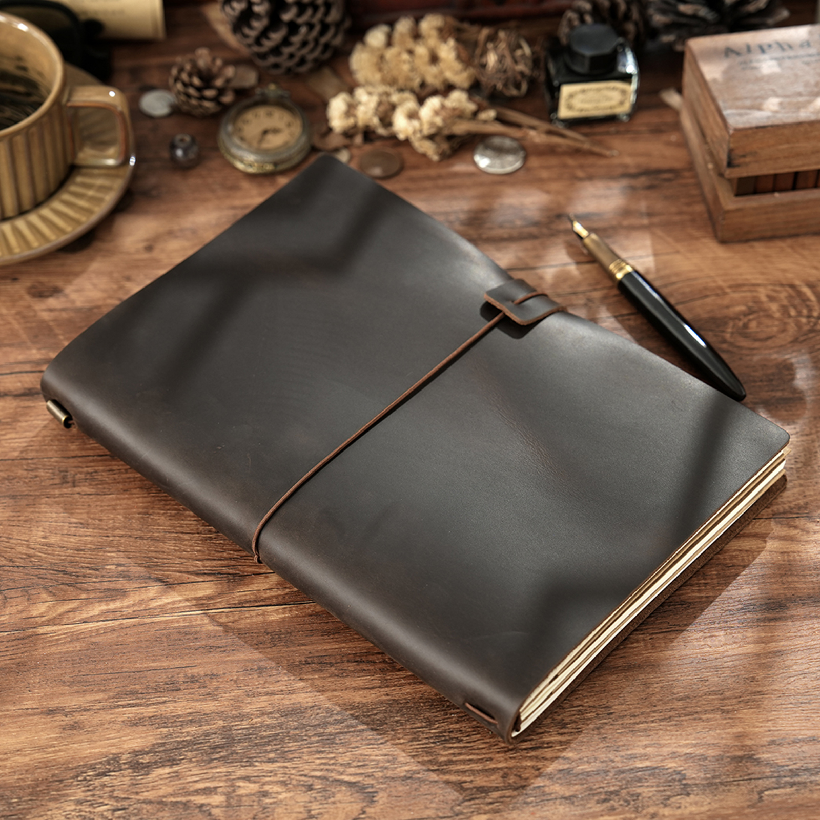Handmade B5 Genuine Leather Tr - Leather Work Notepad avaliação e preço