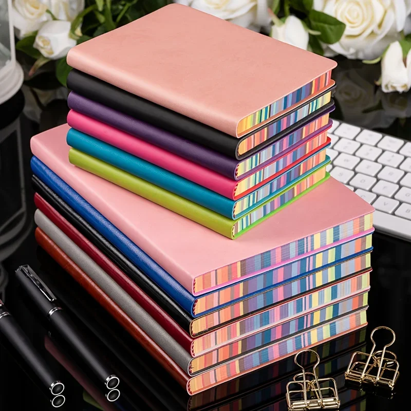 1pc Soft Leather Cover Rainbow - Leather Work Diary Covers avaliação e preço
