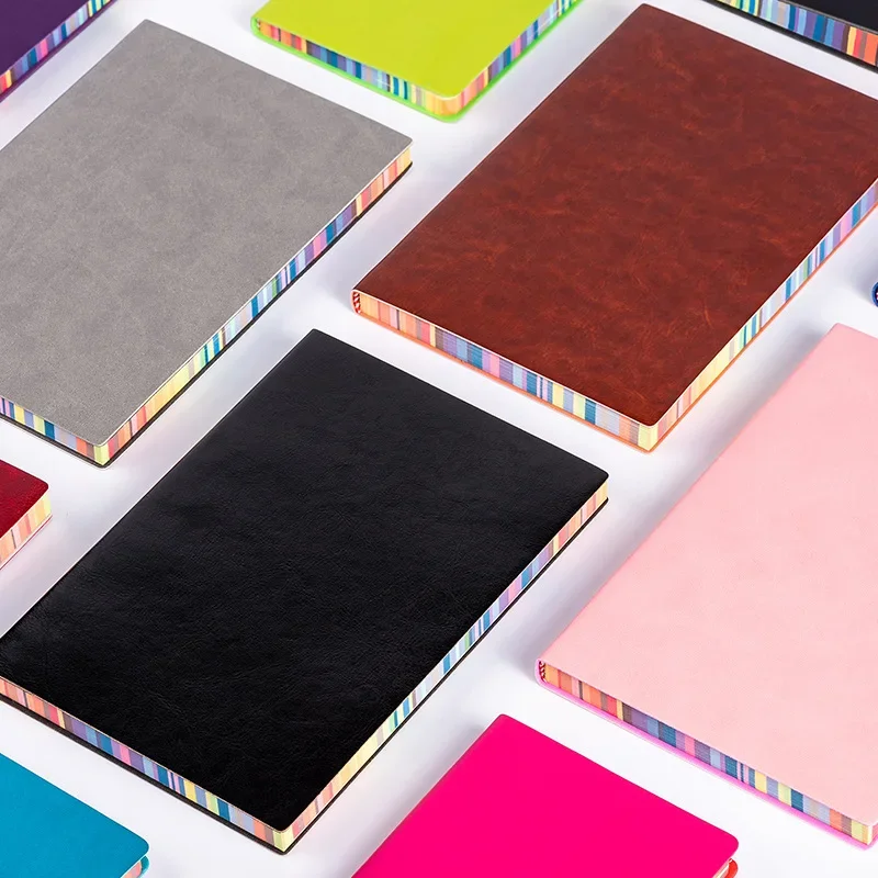 1pc Soft Leather Cover Rainbow - Leather Work Diary Covers avaliação e preço