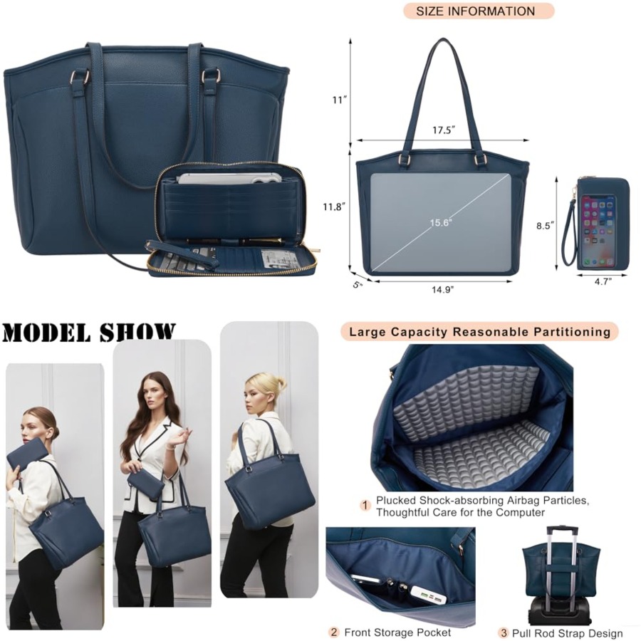 15.6 Inch Laptop Tote Bag for  - Leather Work Bag Women avaliação e preço