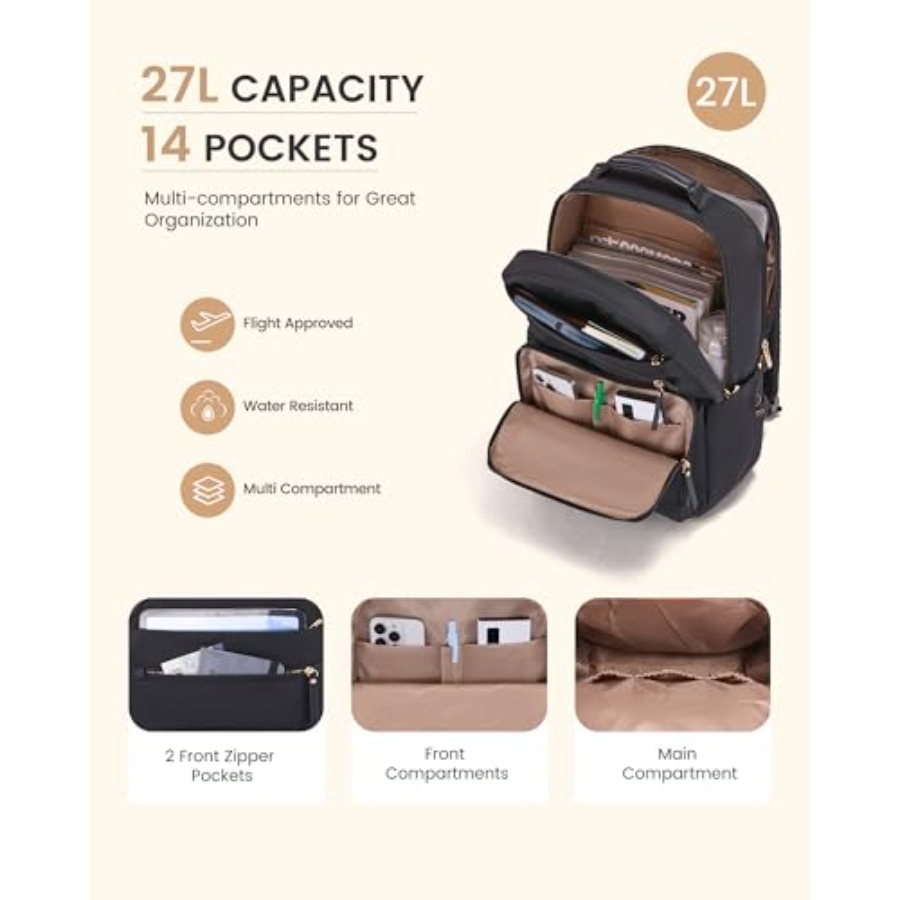 Laptop Backpack for Women with - Leather Work Bag Women avaliação e preço