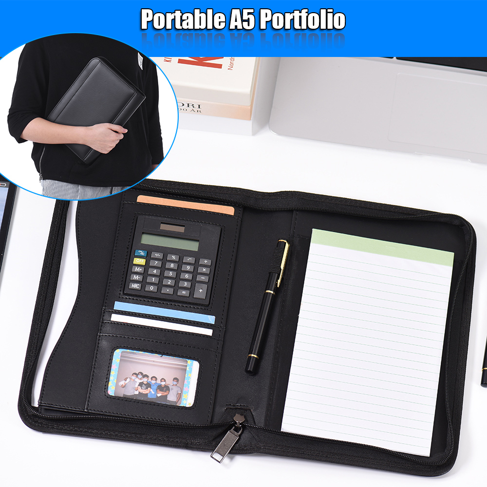 A5 Business Portfolio Padfolio - Leather Work Folder avaliação e preço