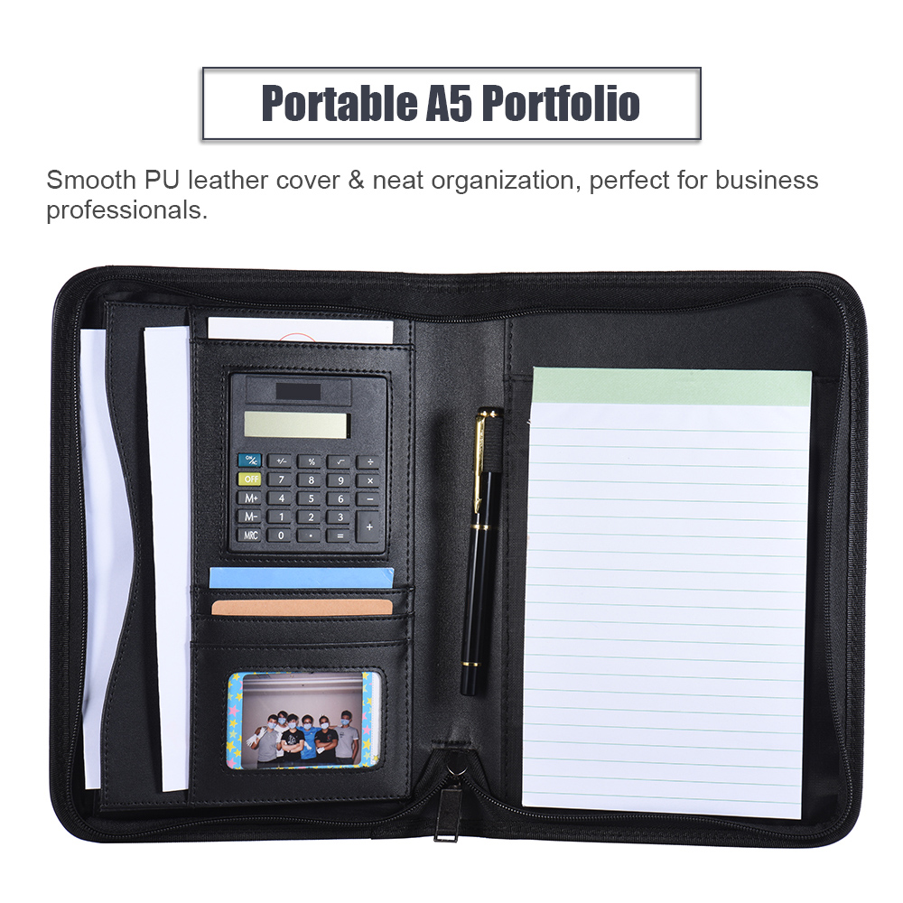 A5 Business Portfolio Padfolio - Leather Work Folder avaliação e preço