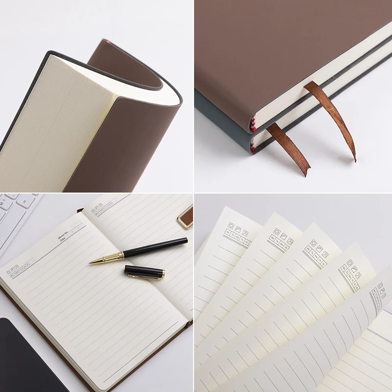 A5 Soft Leather Notebook with  - Leather Work Notepad avaliação e preço
