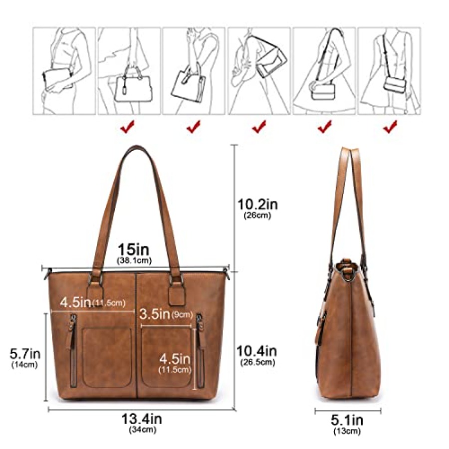 LOVEVOOK Purses Tote Bag for W - Leather Work Bag Women avaliação e preço
