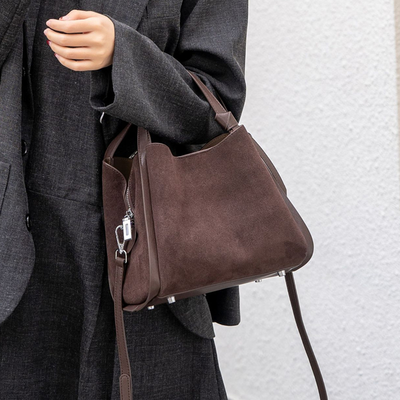 Burminsa Cowhide Suede Genuine - Leather Work Bag Women avaliação e preço