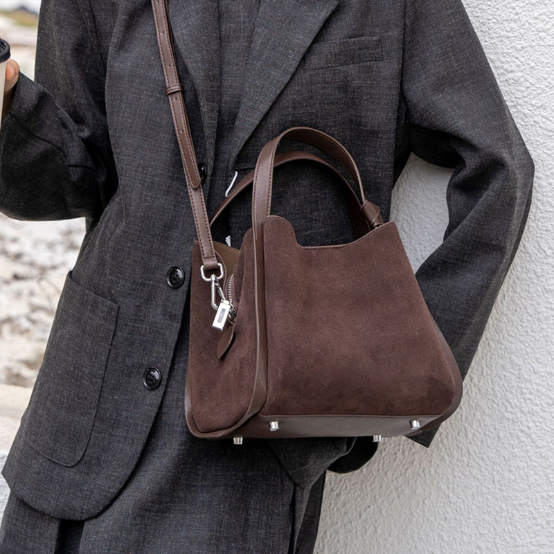 Burminsa Cowhide Suede Genuine - Leather Work Bag Women avaliação e preço