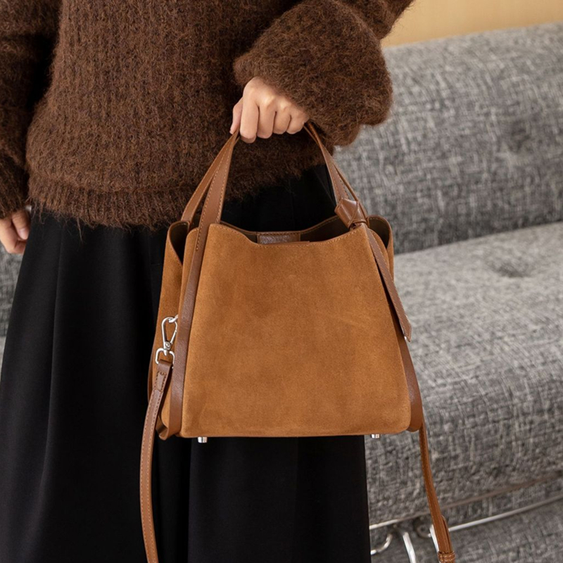 Burminsa Cowhide Suede Genuine - Leather Work Bag Women avaliação e preço