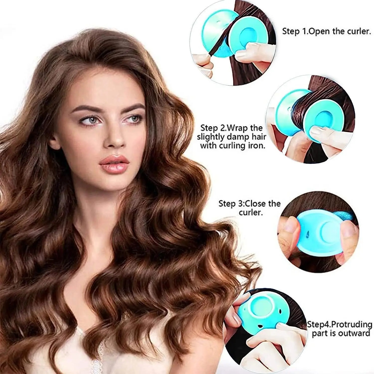 10 20pcs Soft Rubber Hair Curl - Leatherwork Roller avaliação e preço