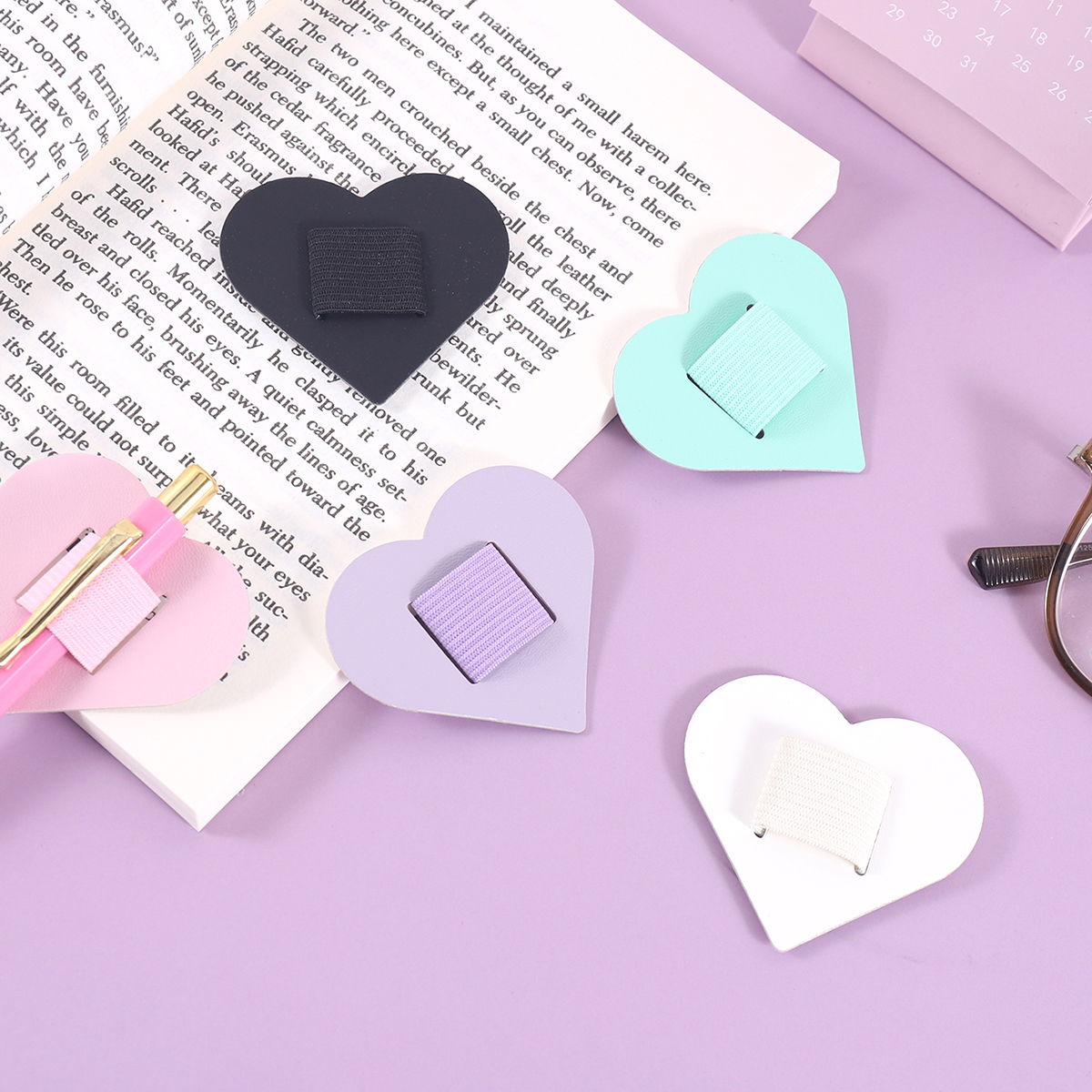 Self-Adhesive Heart Pen Clip H - Leather Work Notepad avaliação e preço