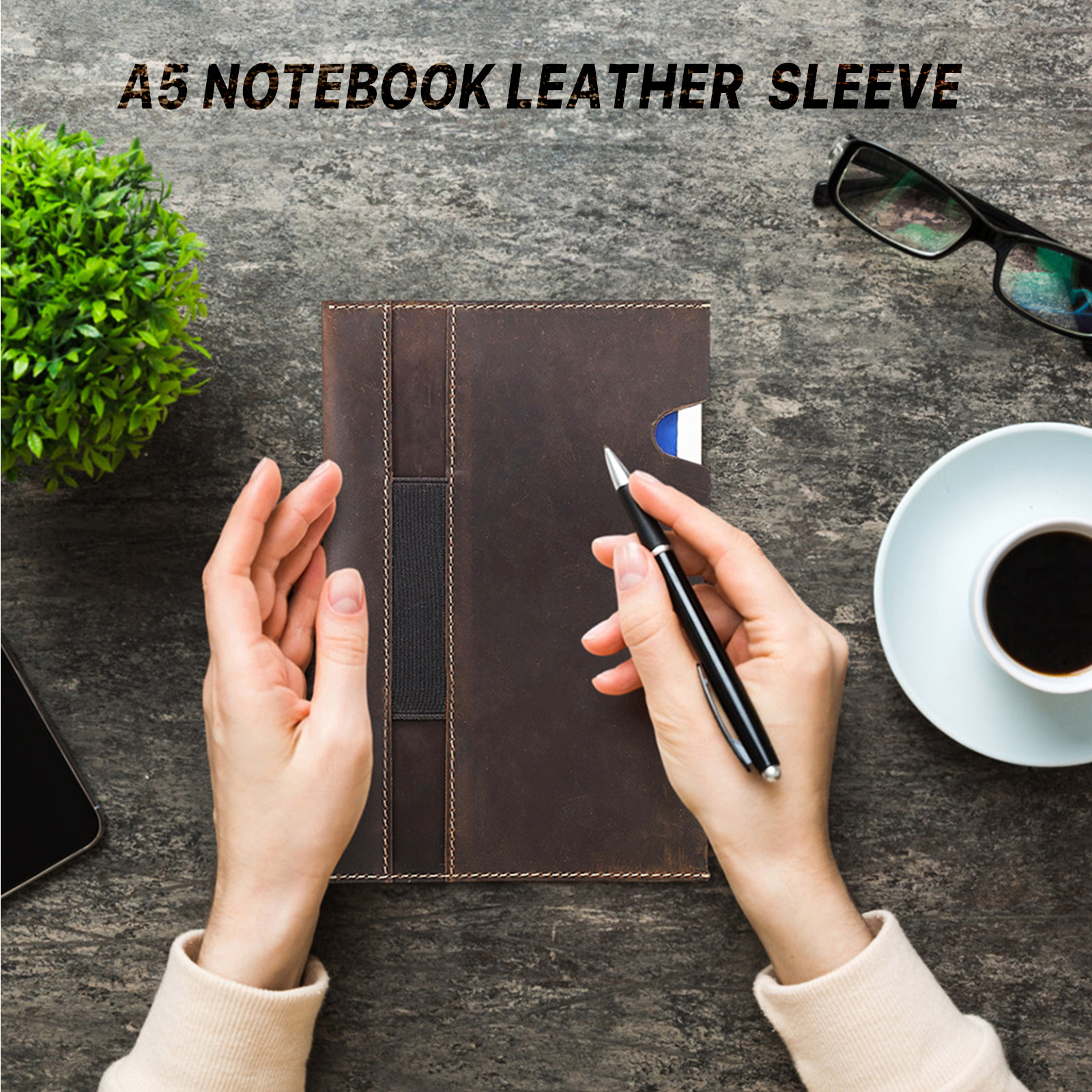 Genuine Leather Portable book  - Leather Work Folder avaliação e preço