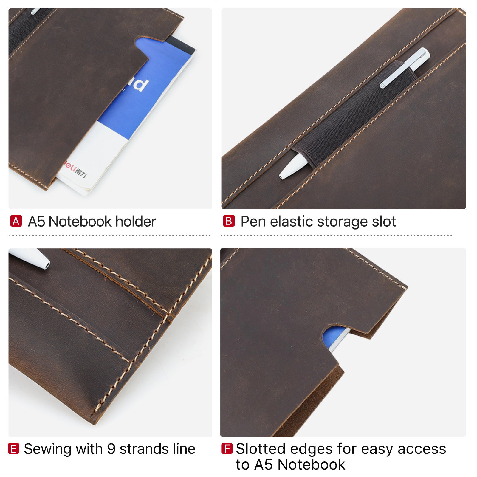 Genuine Leather Portable book  - Leather Work Folder avaliação e preço