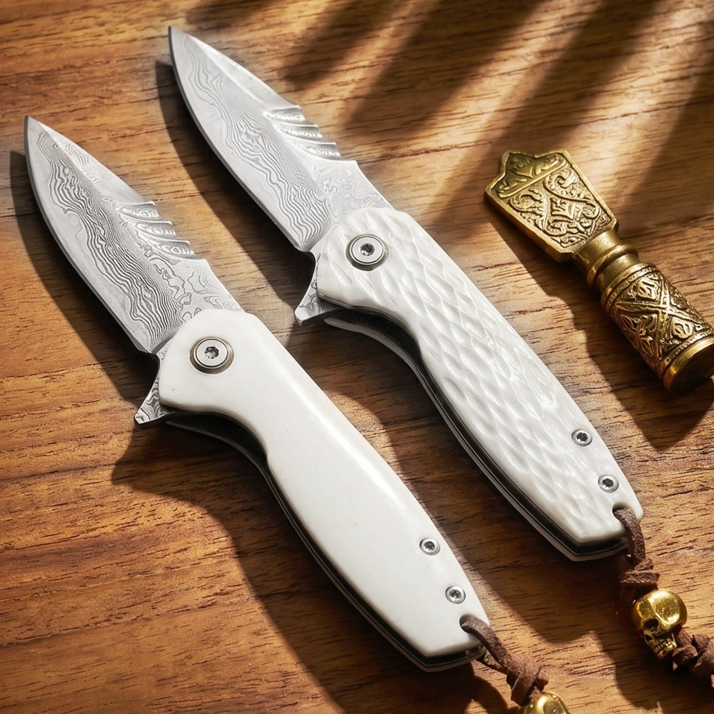 Damascus Blade Folding Pocket  - Bone Folder Tool avaliação e preço