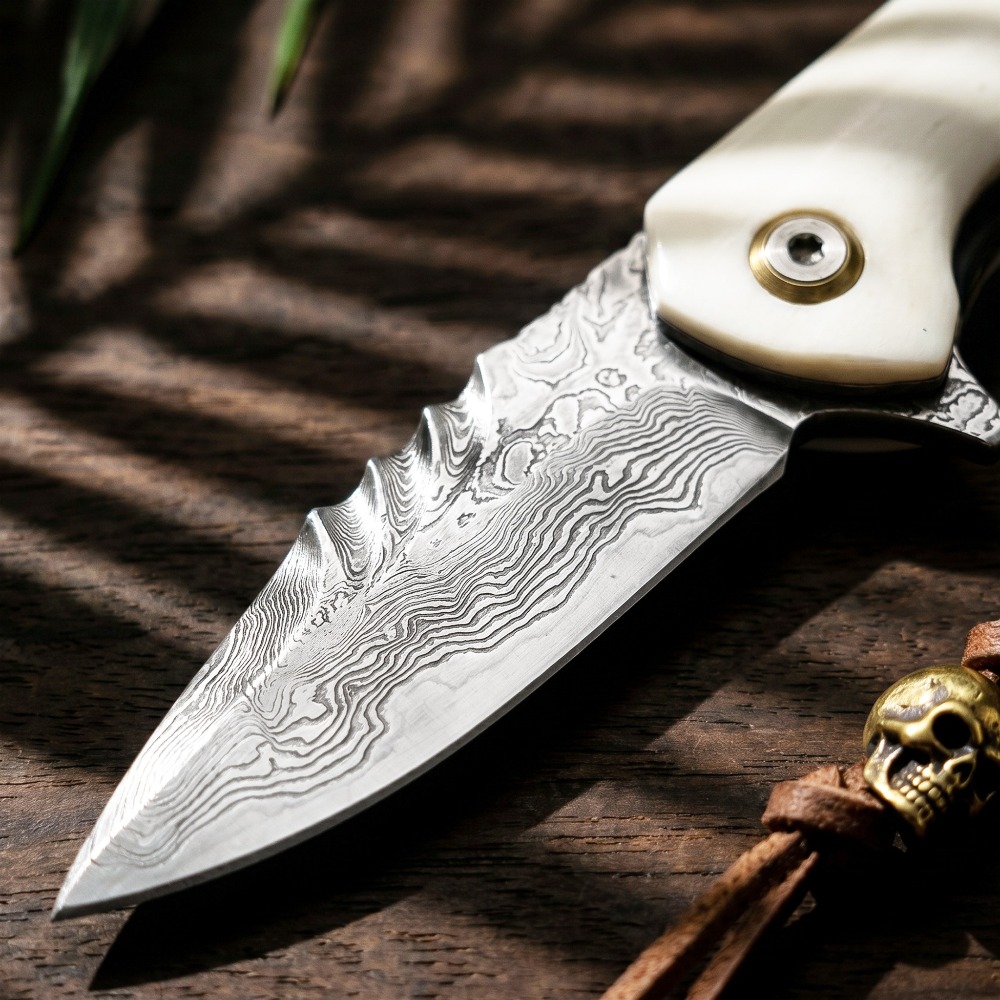 Damascus Blade Folding Pocket  - Bone Folder Tool avaliação e preço