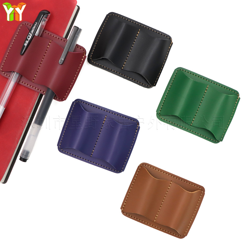Portable PU Leather Pen Holder - Leather Work Notepad avaliação e preço