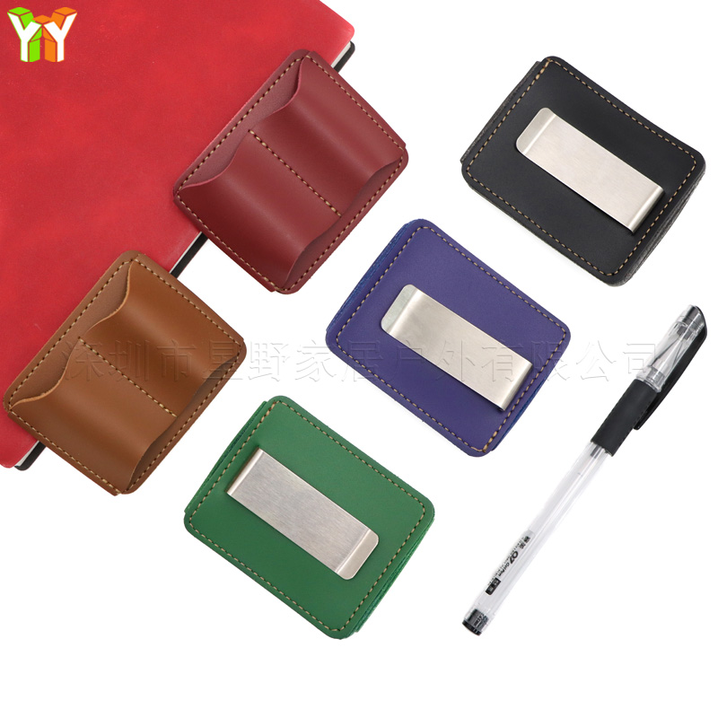 Portable PU Leather Pen Holder - Leather Work Notepad avaliação e preço