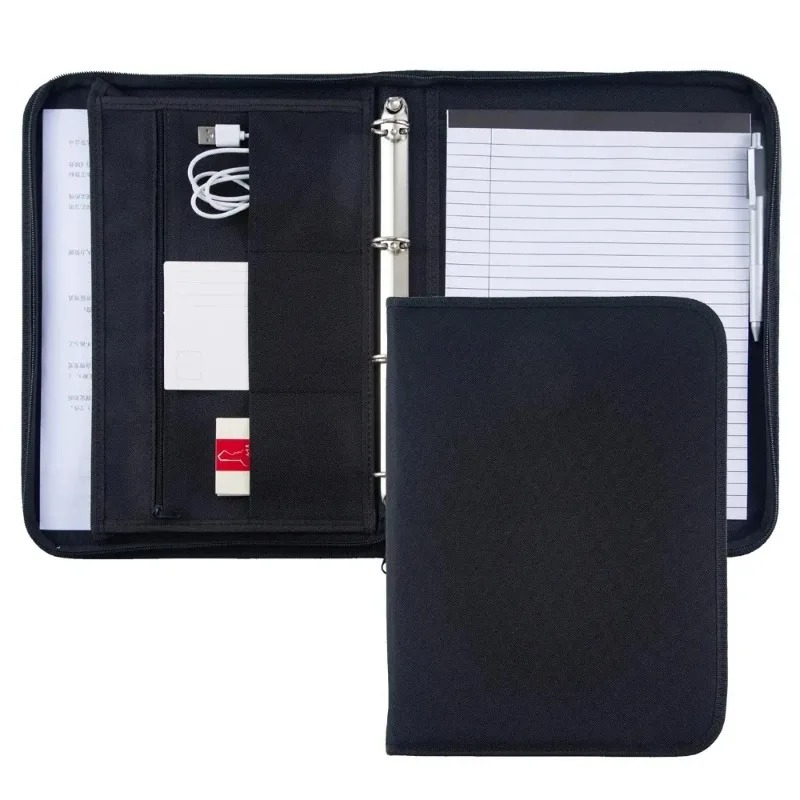 Large Black Business Portfolio - Leather Work Folder avaliação e preço