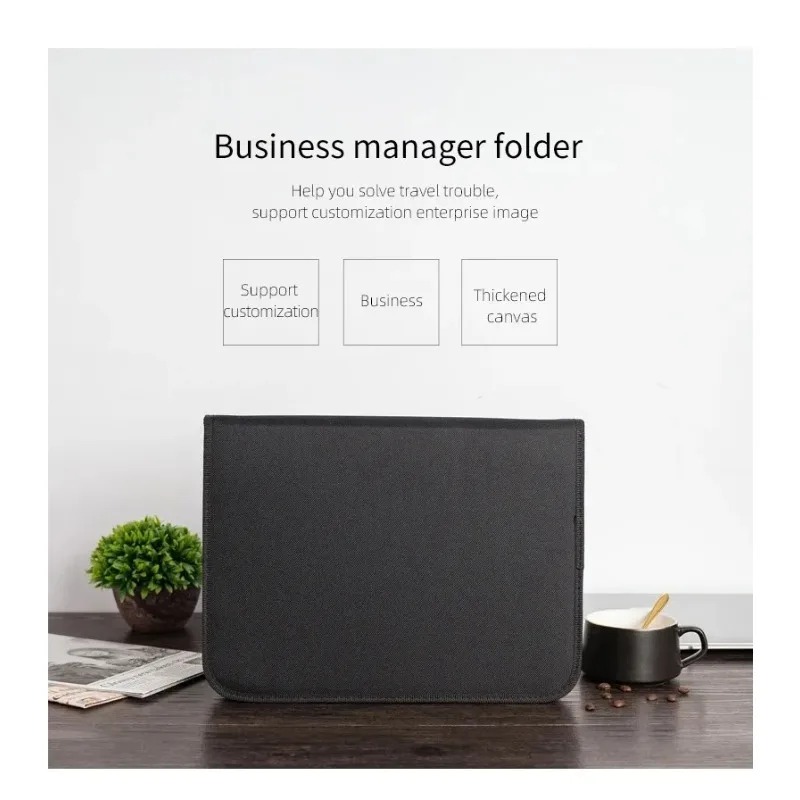 Large Black Business Portfolio - Leather Work Folder avaliação e preço