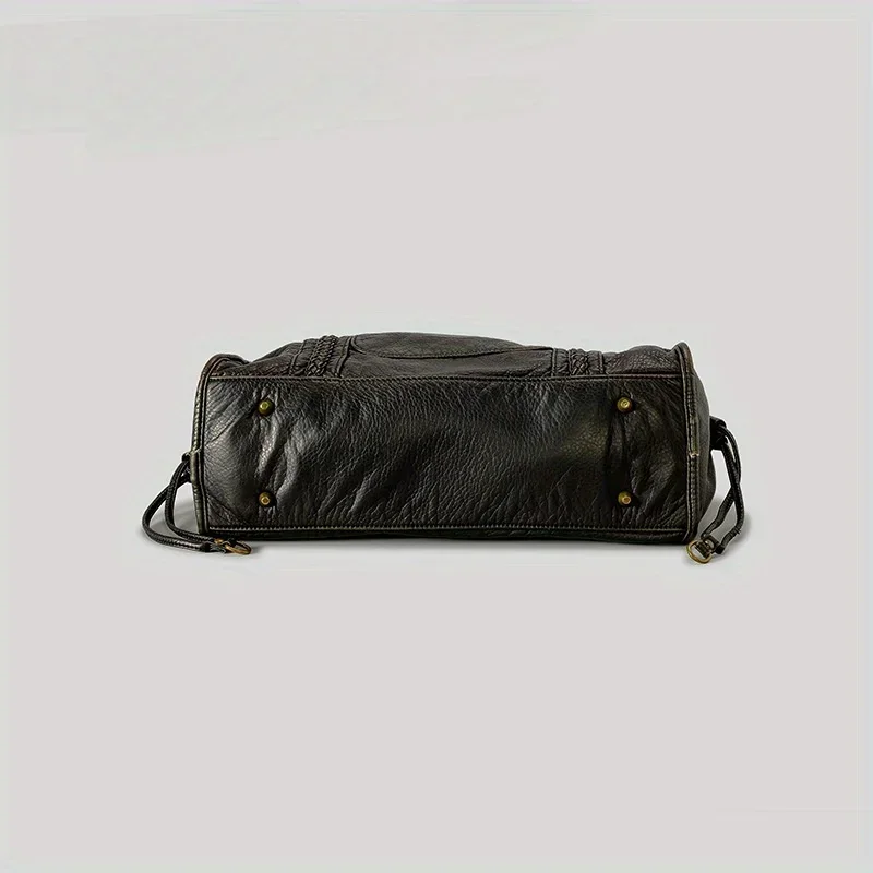 ​​Braided Trim Black Leather T - Leather Work Bag Women avaliação e preço