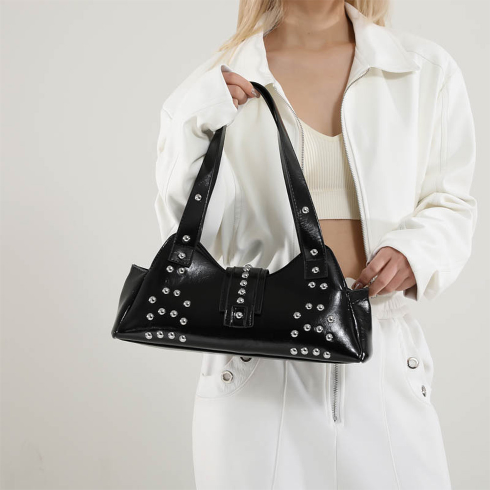 Shoulder Bag for Women Rivet P - Leather Work Bag Women avaliação e preço
