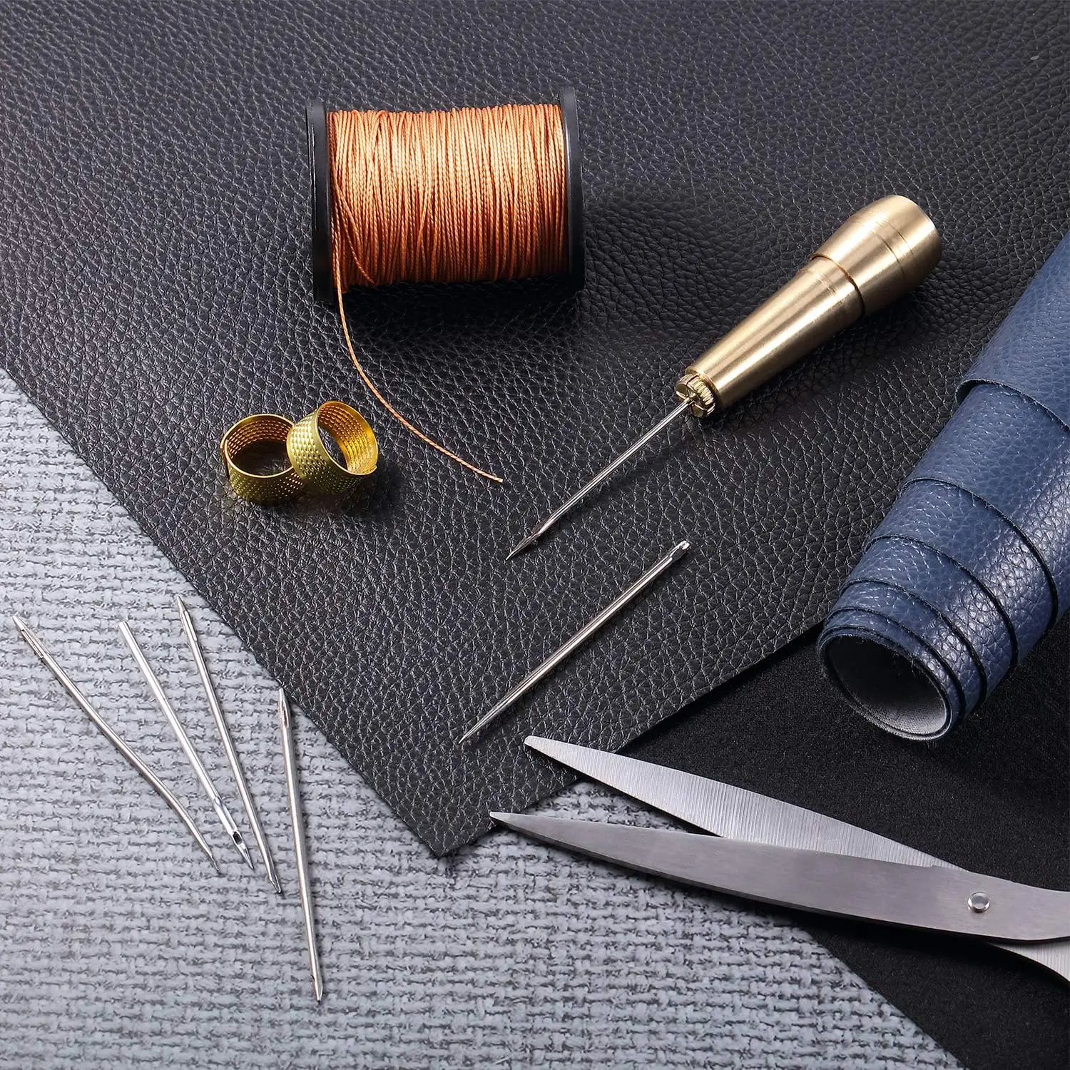 Leather Stitching Kit w/Copper - Leatherwork Tool Kit avaliação e preço