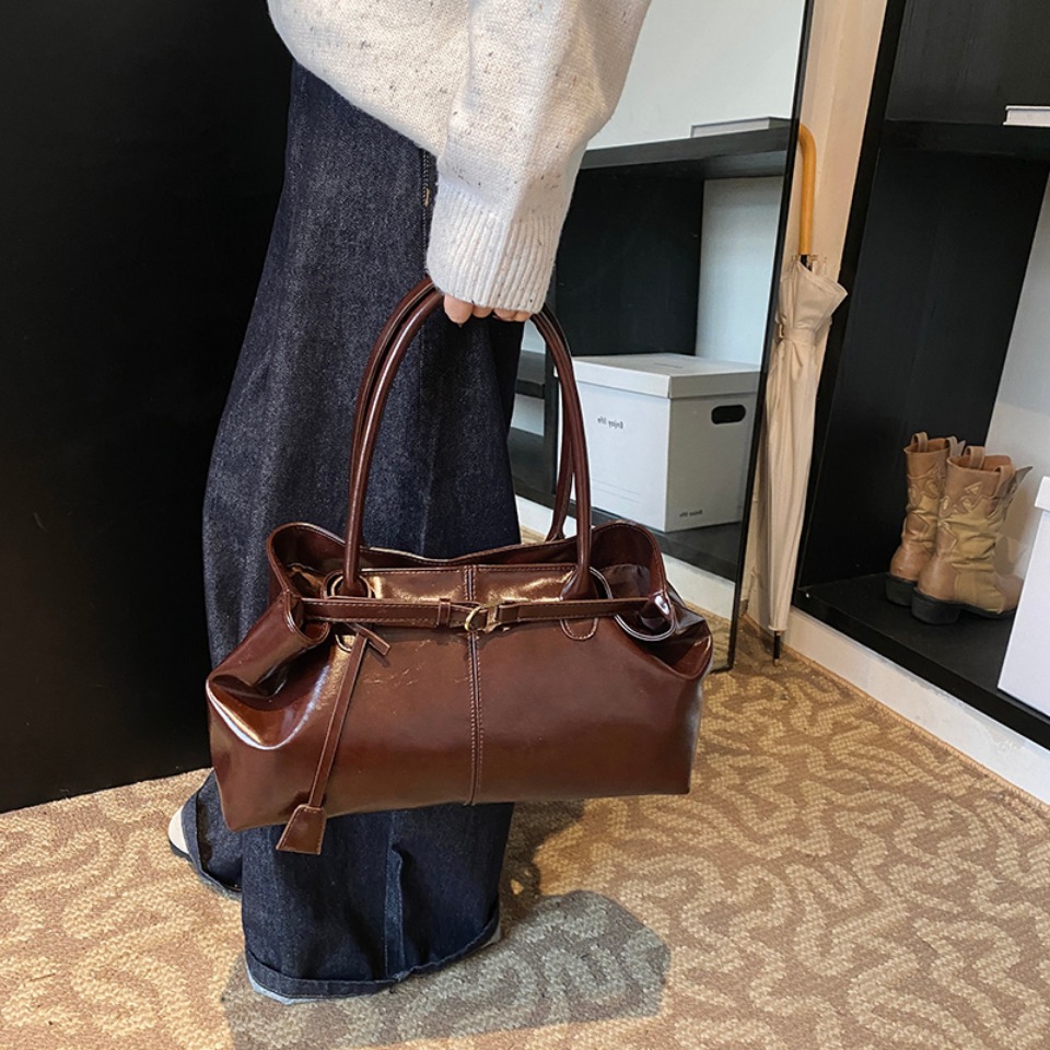 Winter Oil PU Leather Hobo Han - Leather Work Bag Women avaliação e preço