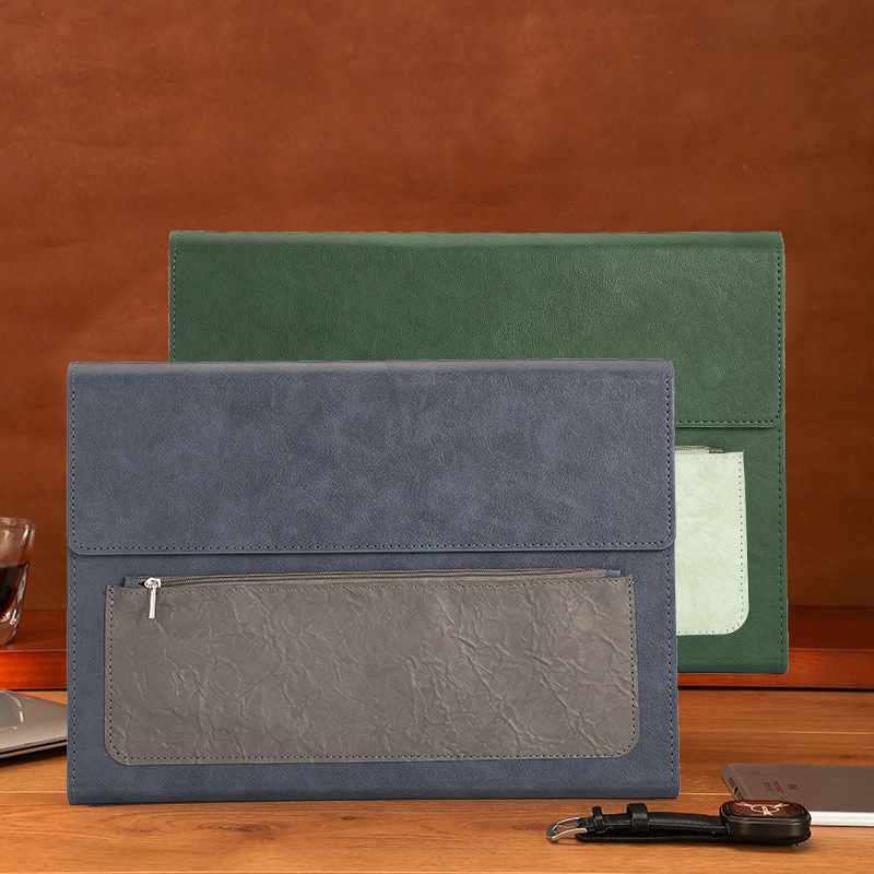 1PCS Leather A4 Document Bag T - Leather Work Folder avaliação e preço