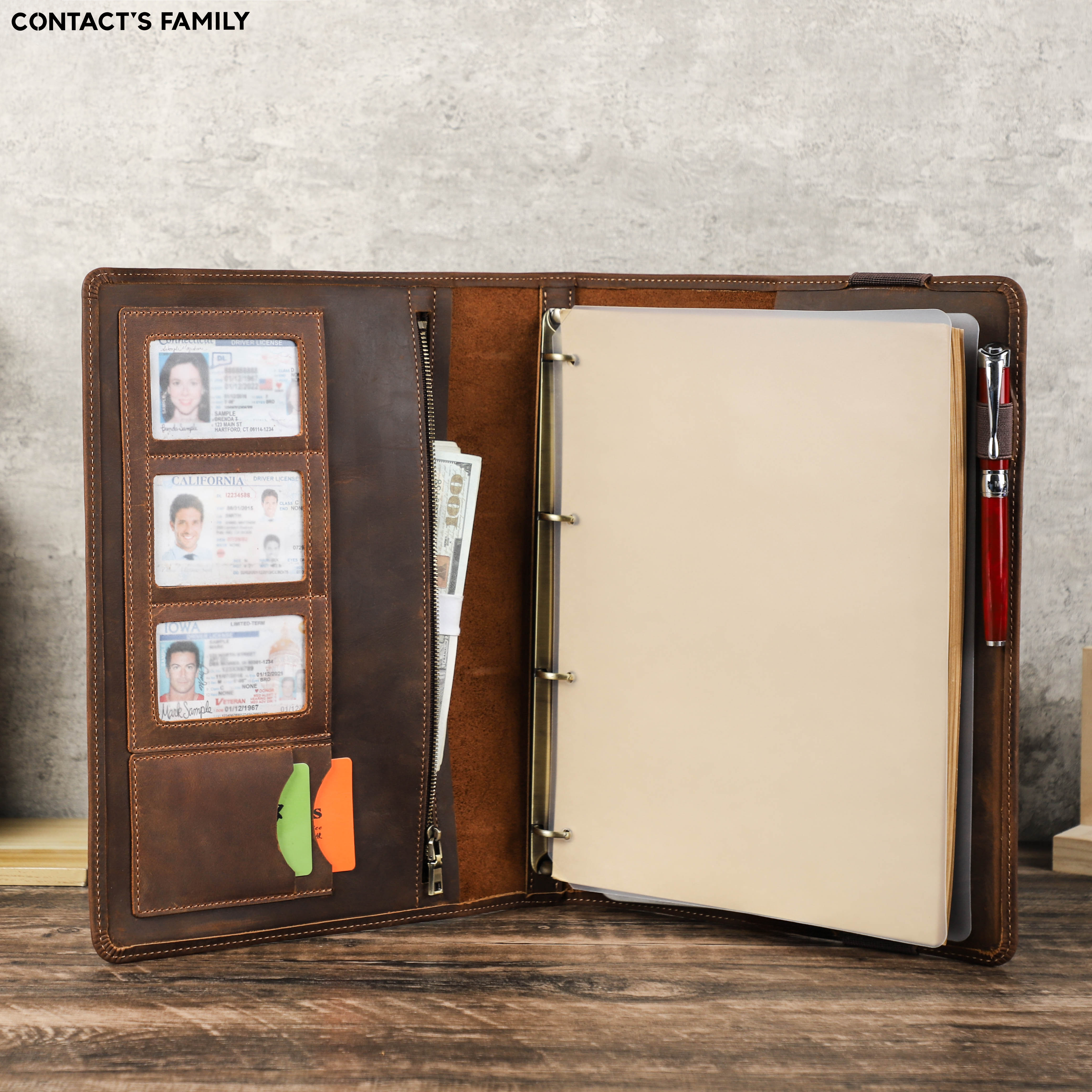 Luxury Retro Business A4 Noteb - Leather Work Folder avaliação e preço